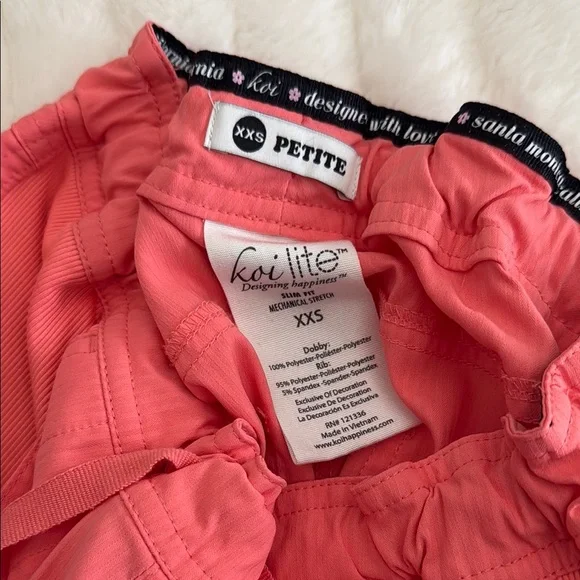 Tie-Dye Scrub Top and Coral Pants Set - Picture 2 of 4